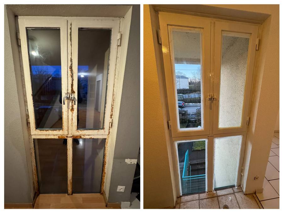 Peinture d'une fenêtre à Besançon – RUSHITI Rénovation, peintre