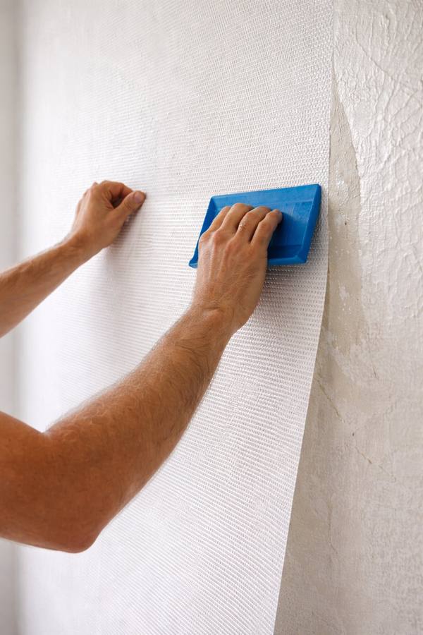 Pose de toile de verre standard sur un mur – RUSHITI Rénovation, peintre à Besançon